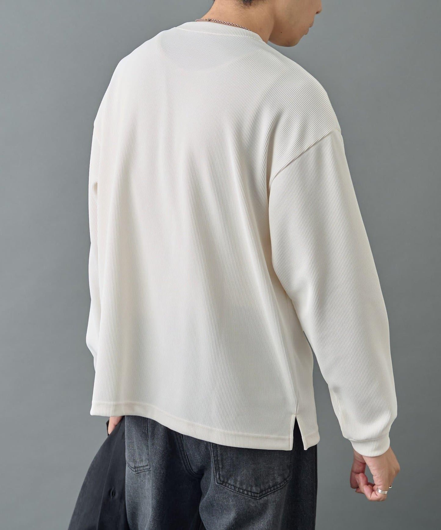 【AW先行予約】ドレープリブクルー長袖T