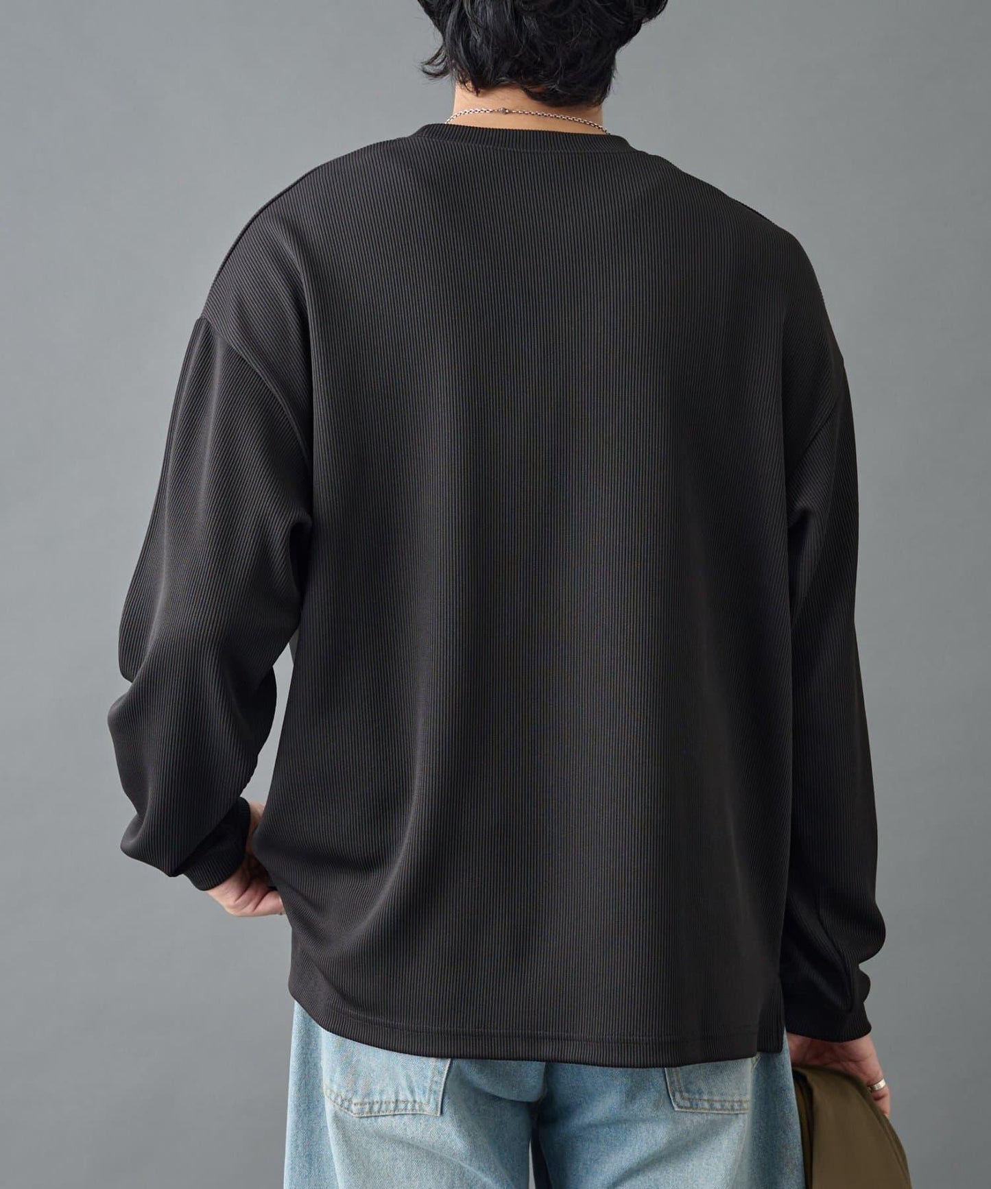 【AW先行予約】ドレープリブクルー長袖T