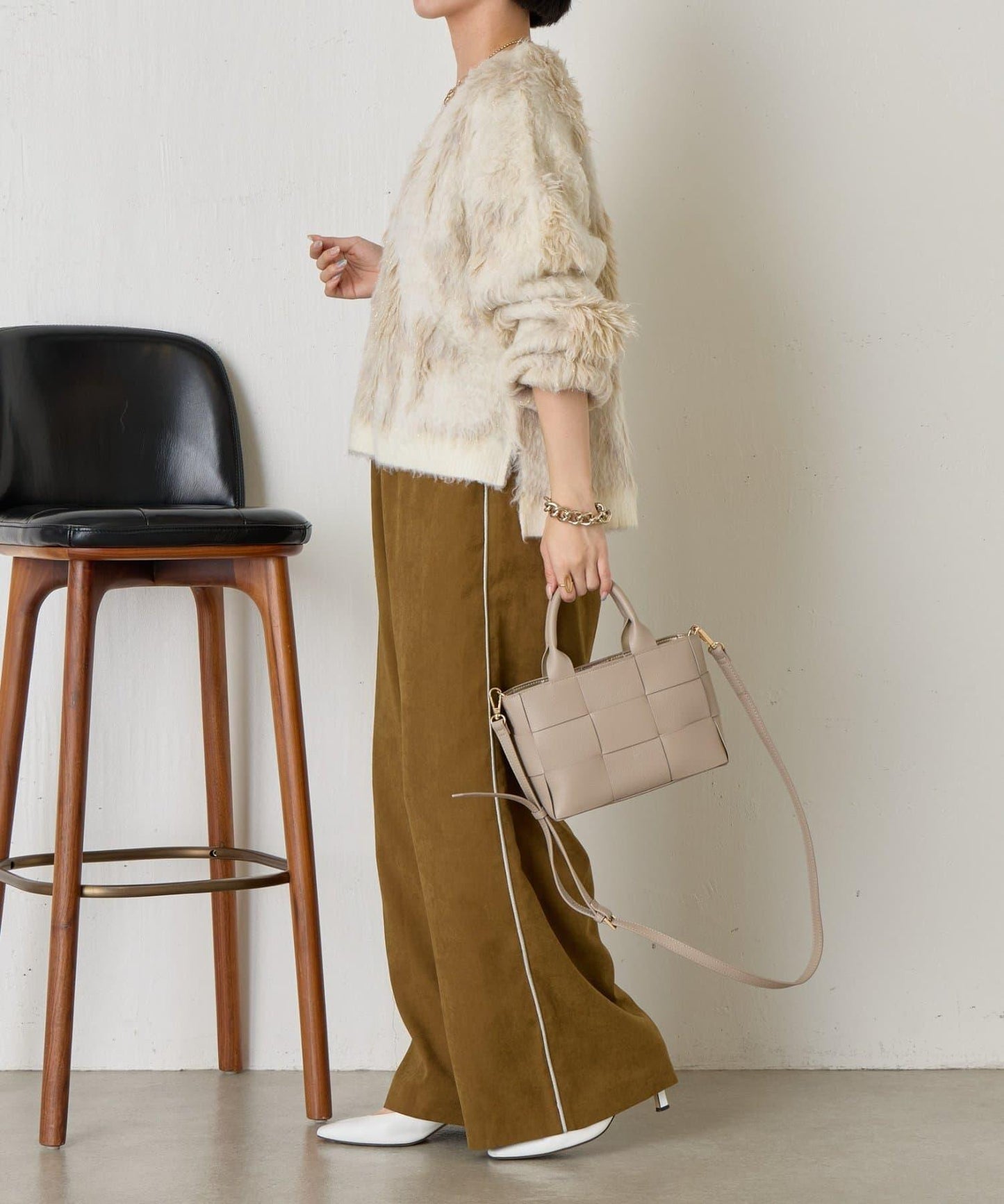 大理石紋亮片長毛針織衫