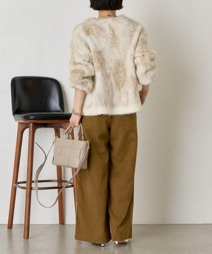 大理石紋亮片長毛針織衫