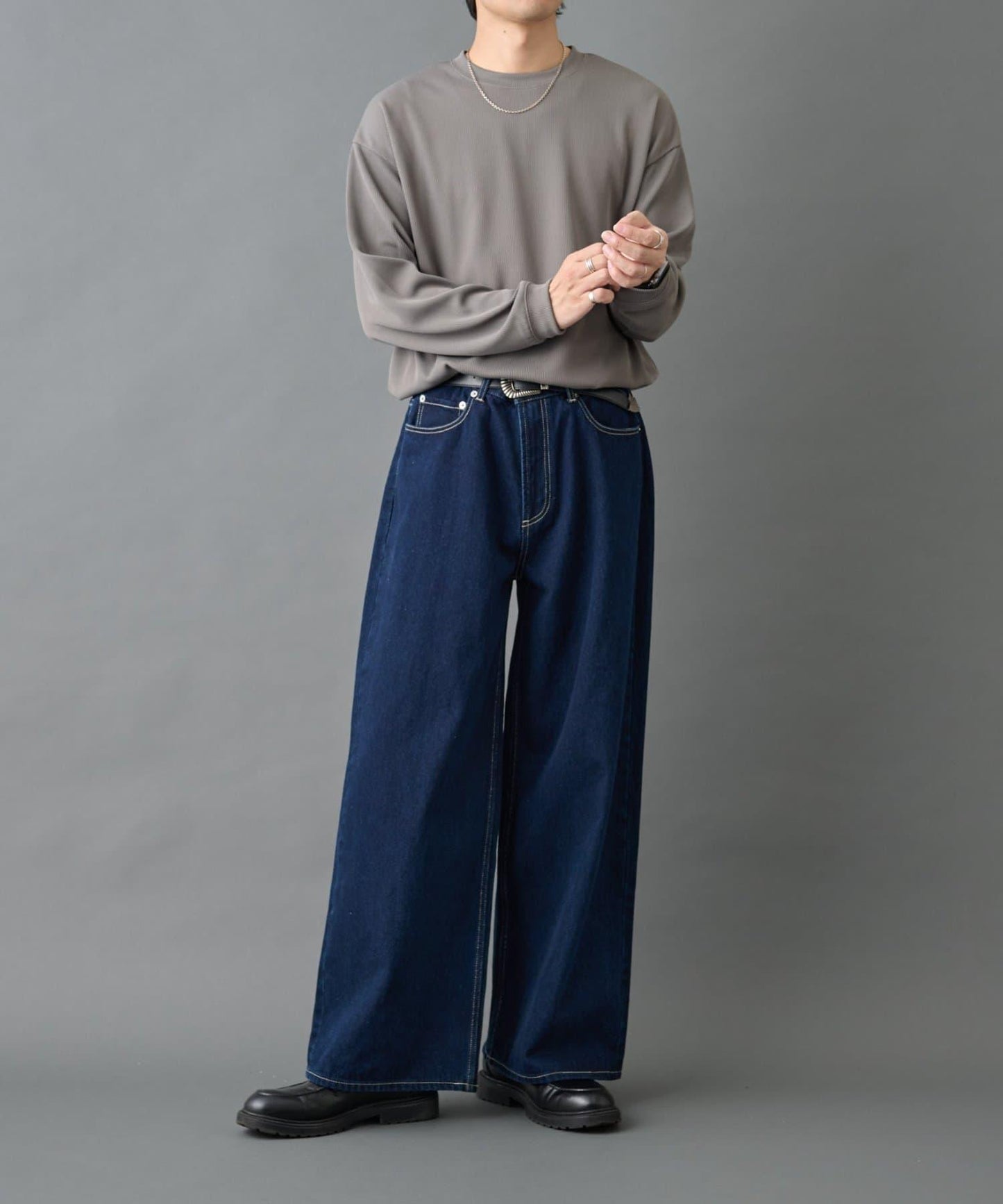 【AW先行予約】ドレープリブクルー長袖T