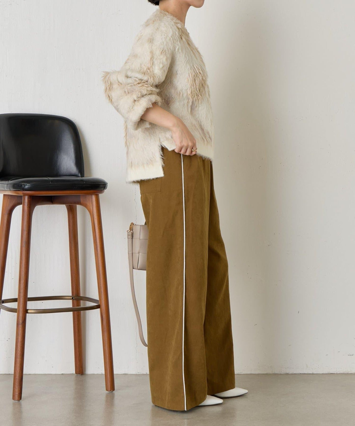 大理石紋亮片長毛針織衫