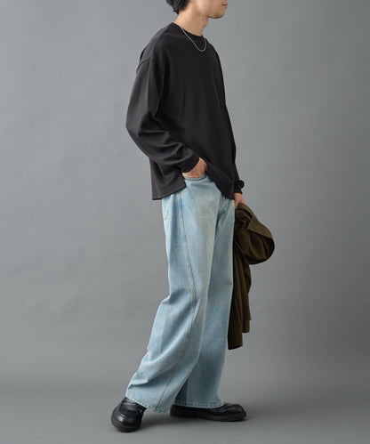 【AW先行予約】ドレープリブクルー長袖T