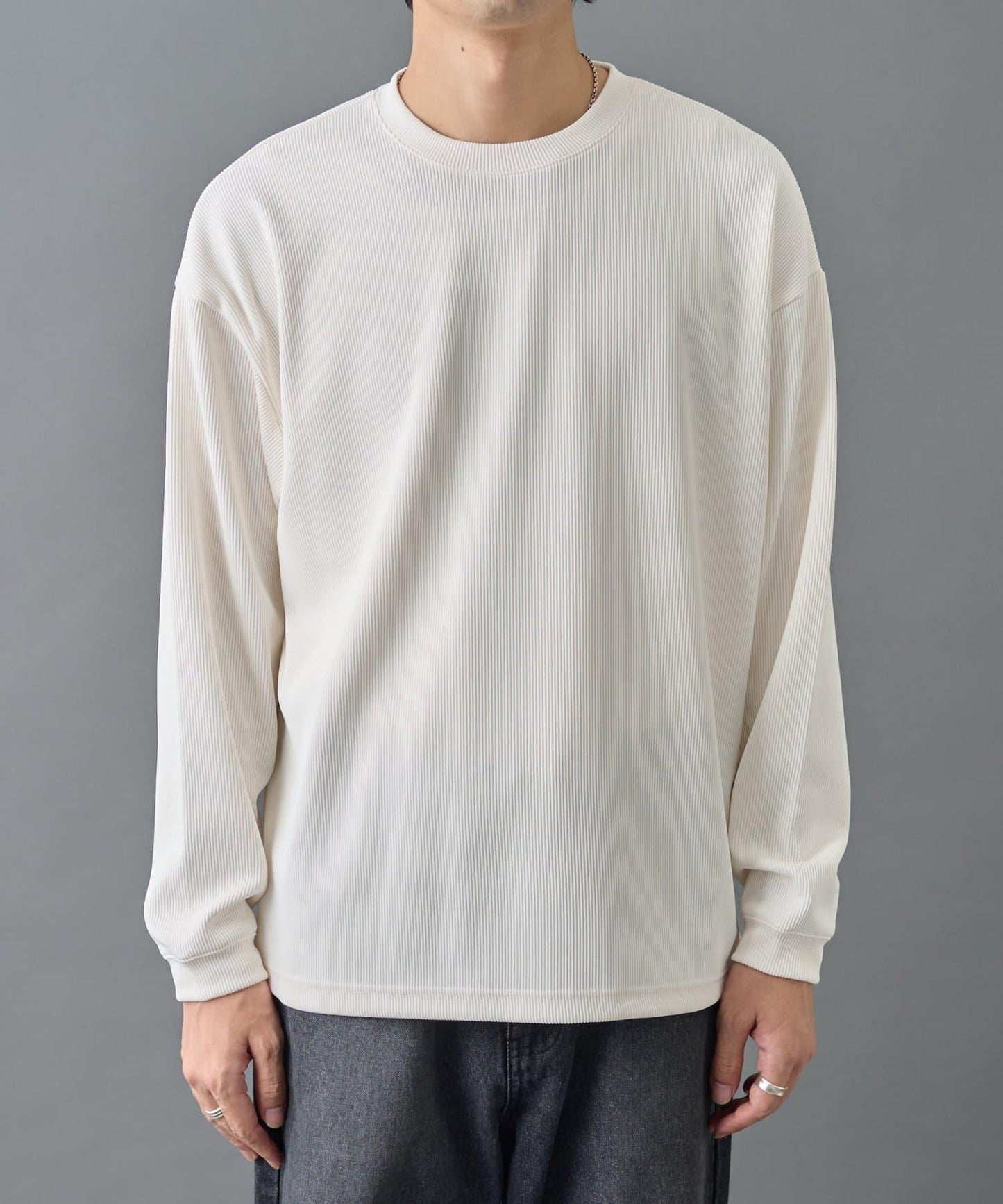 【AW先行予約】ドレープリブクルー長袖T