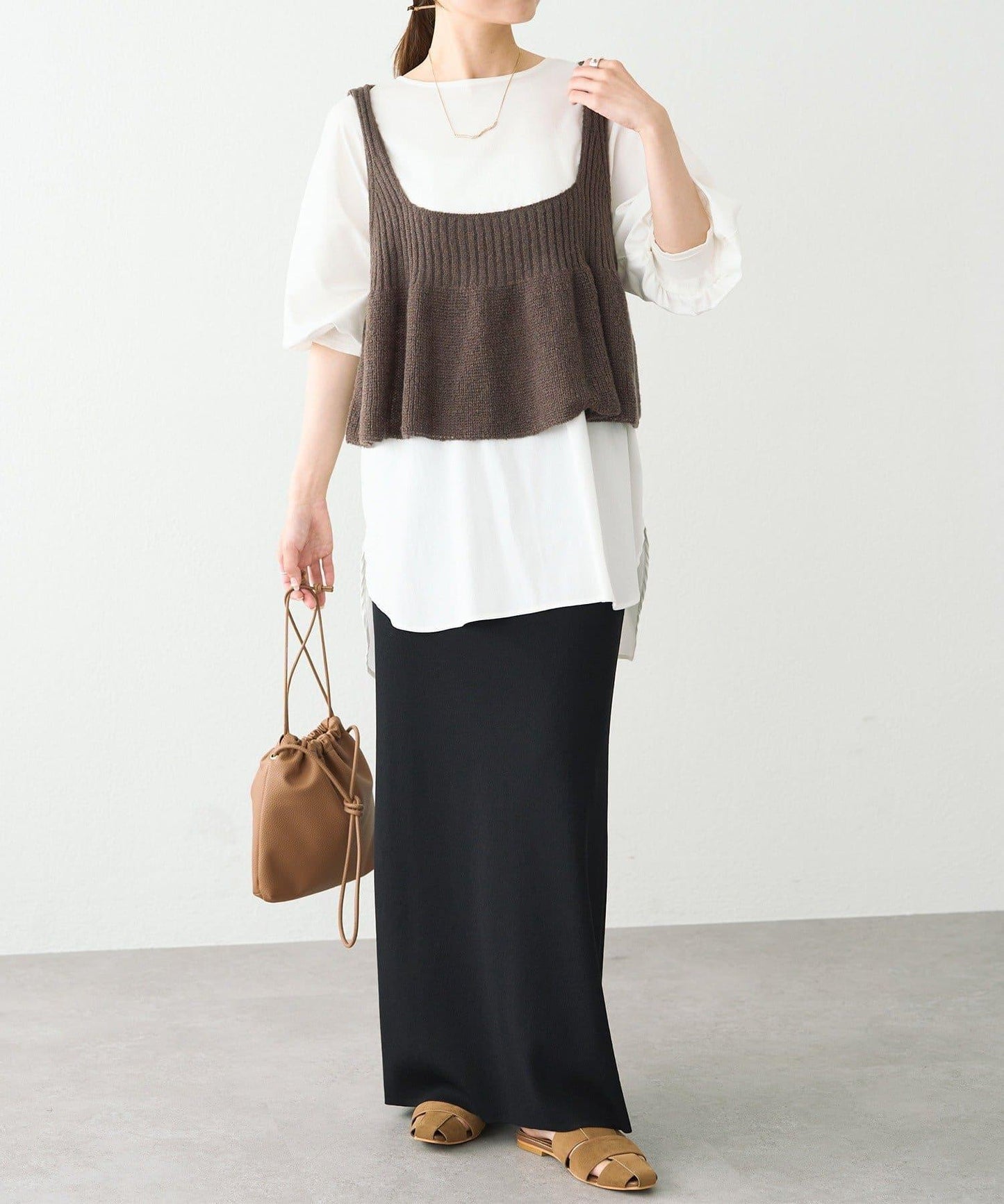 【25AW新色展開/リバイバル】ニットフレアビスチェ