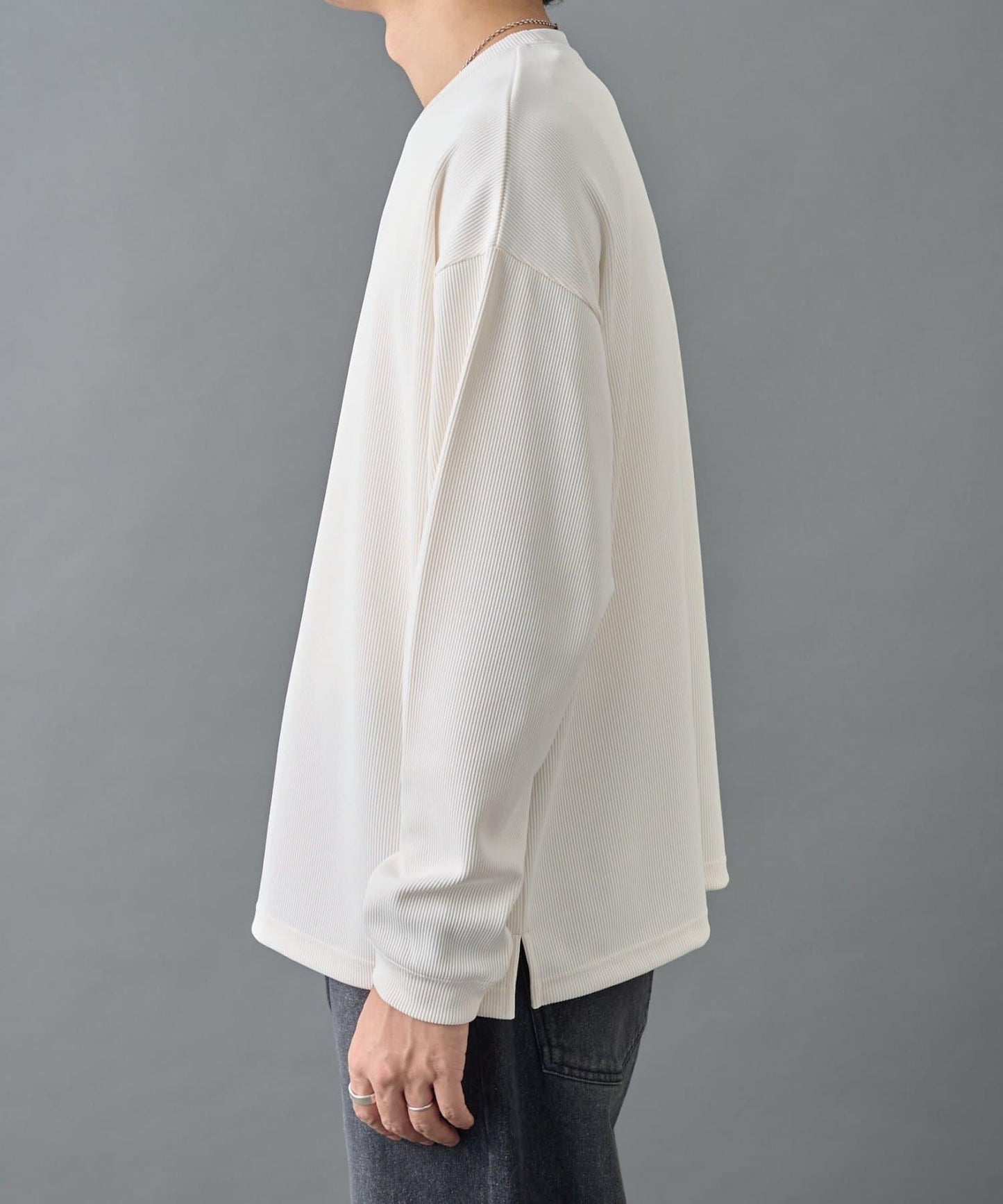 【AW先行予約】ドレープリブクルー長袖T