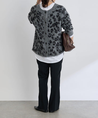 【時尚感十足】豹紋長毛針織衫