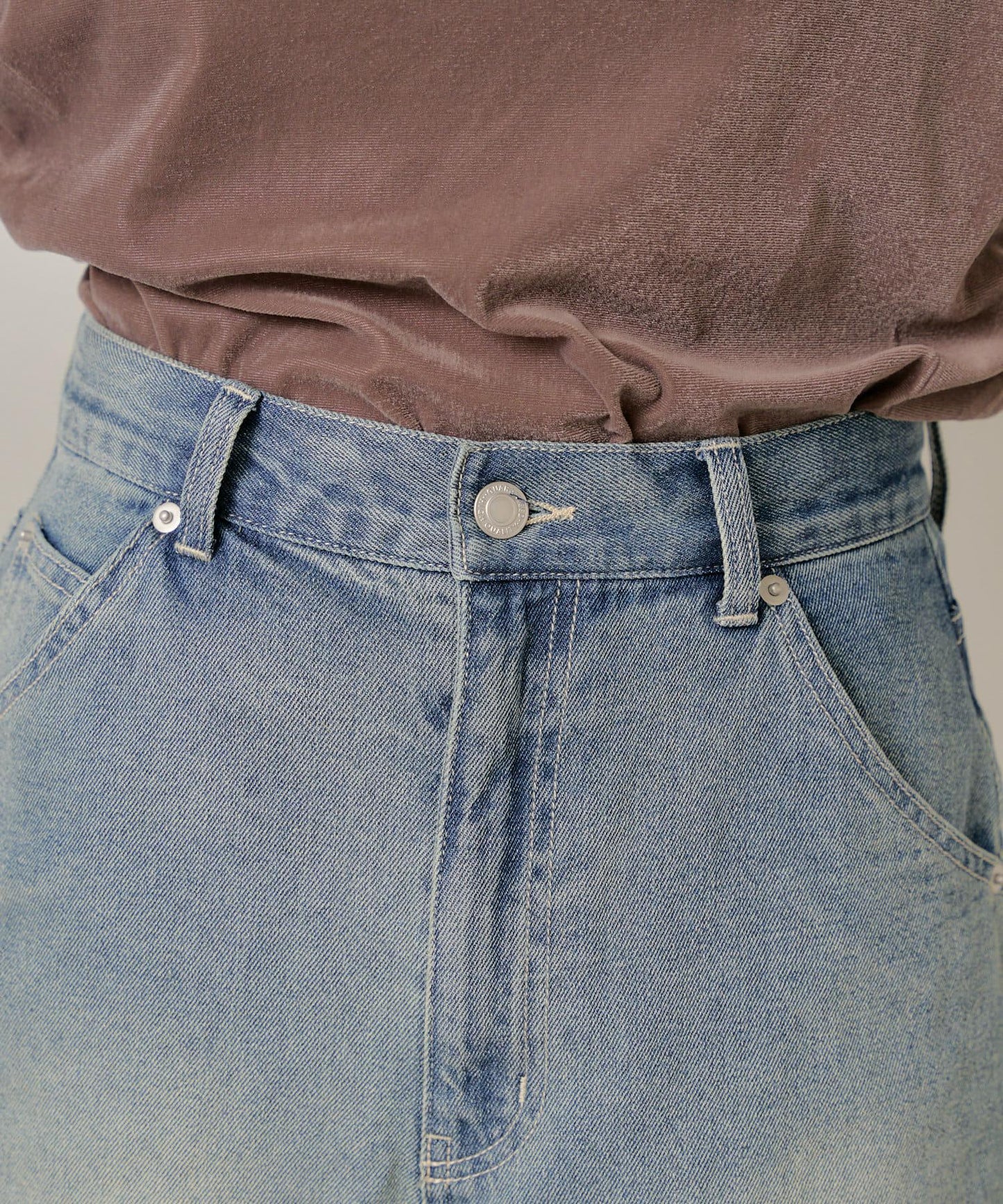 【RAY CASSIN】ベルト付ハーフルーズデニムパンツ