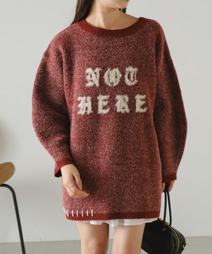 刺繡縫線字母長款上衣