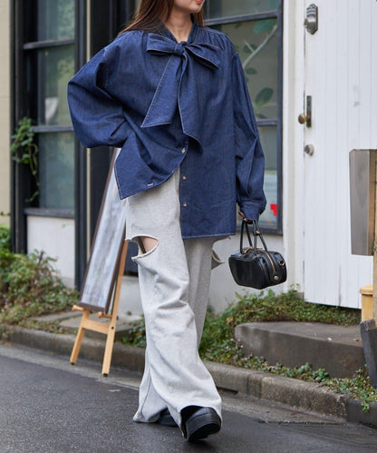 【RAY CASSIN】サイドスリットスウェットワイドパンツ