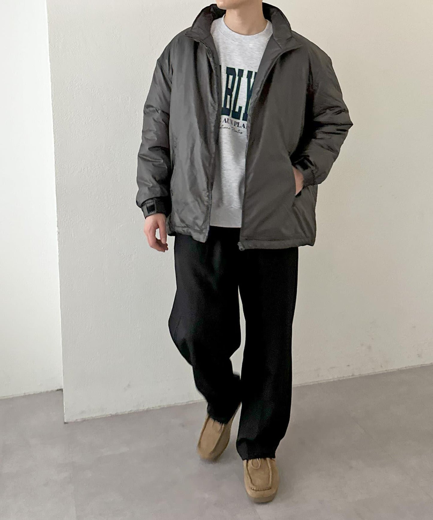 【Discoat】尼龍迷你格輕薄棉服夾克