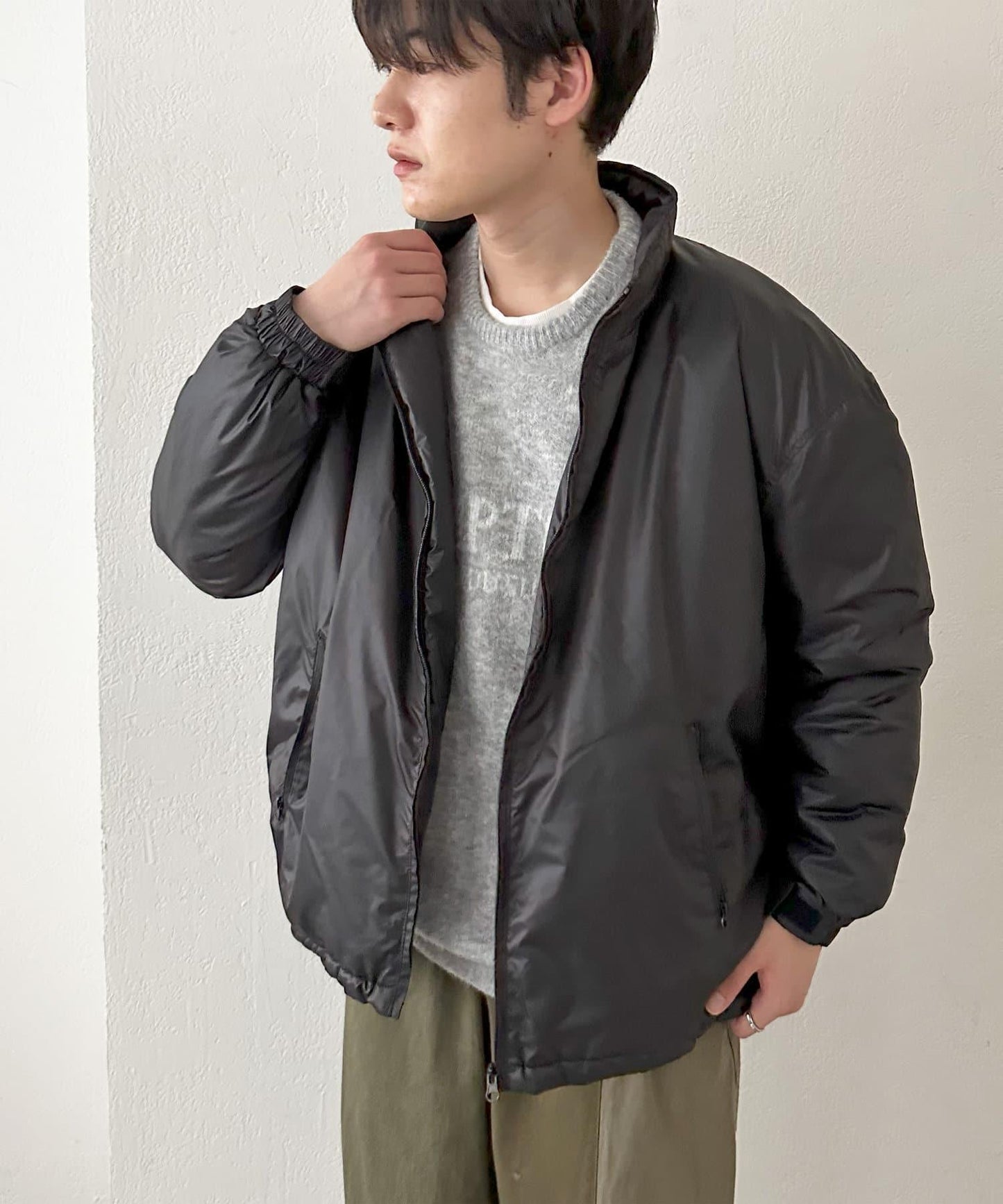 【Discoat】尼龍迷你格輕薄棉服夾克