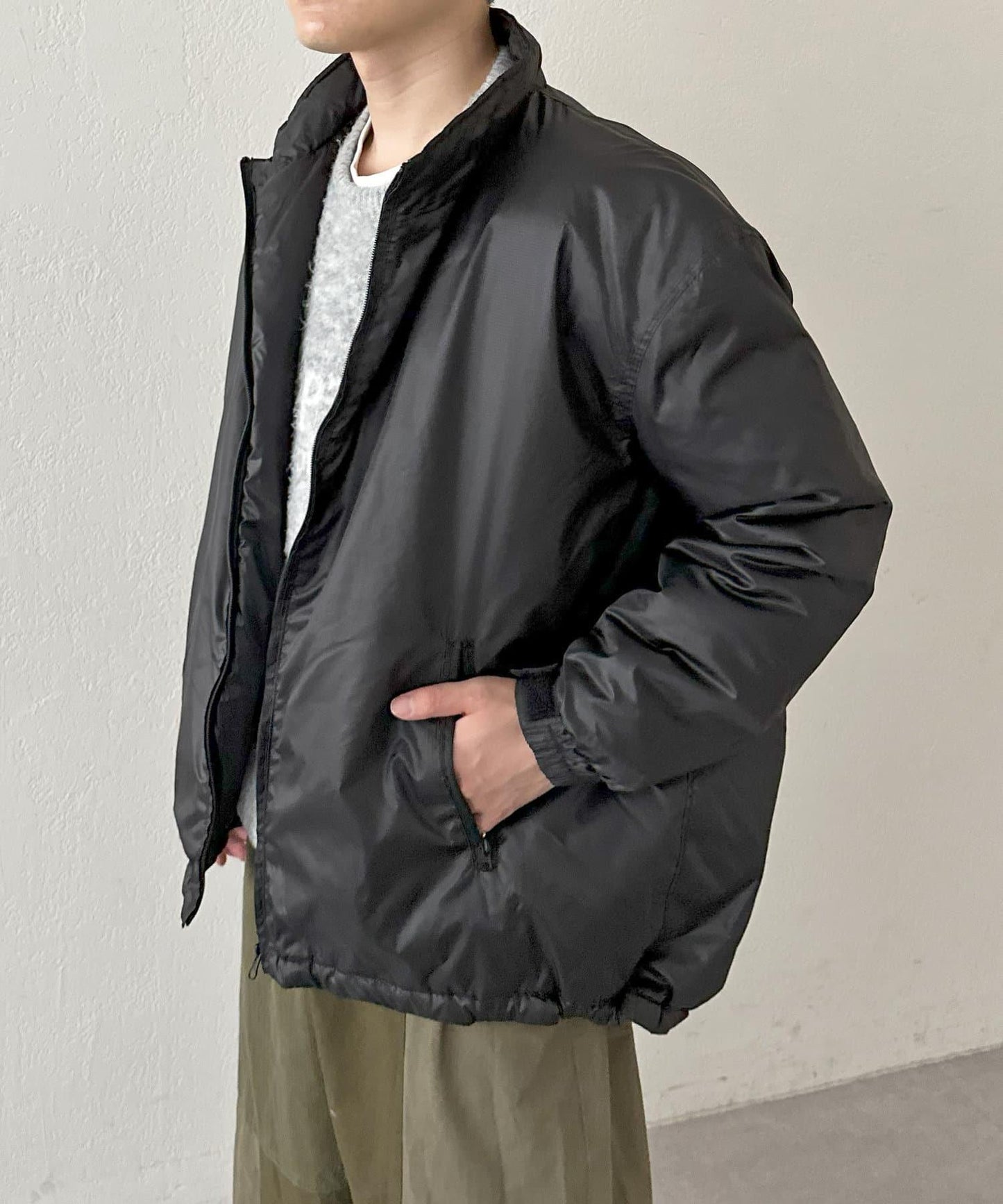 【Discoat】尼龍迷你格輕薄棉服夾克