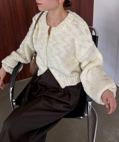 【LE'MAGE×gemeil聯名】粗紡拉鍊開衫