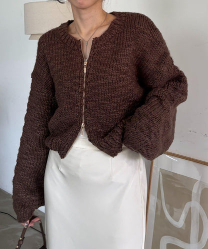 【LE'MAGE×gemeil聯名】粗紡拉鍊開衫