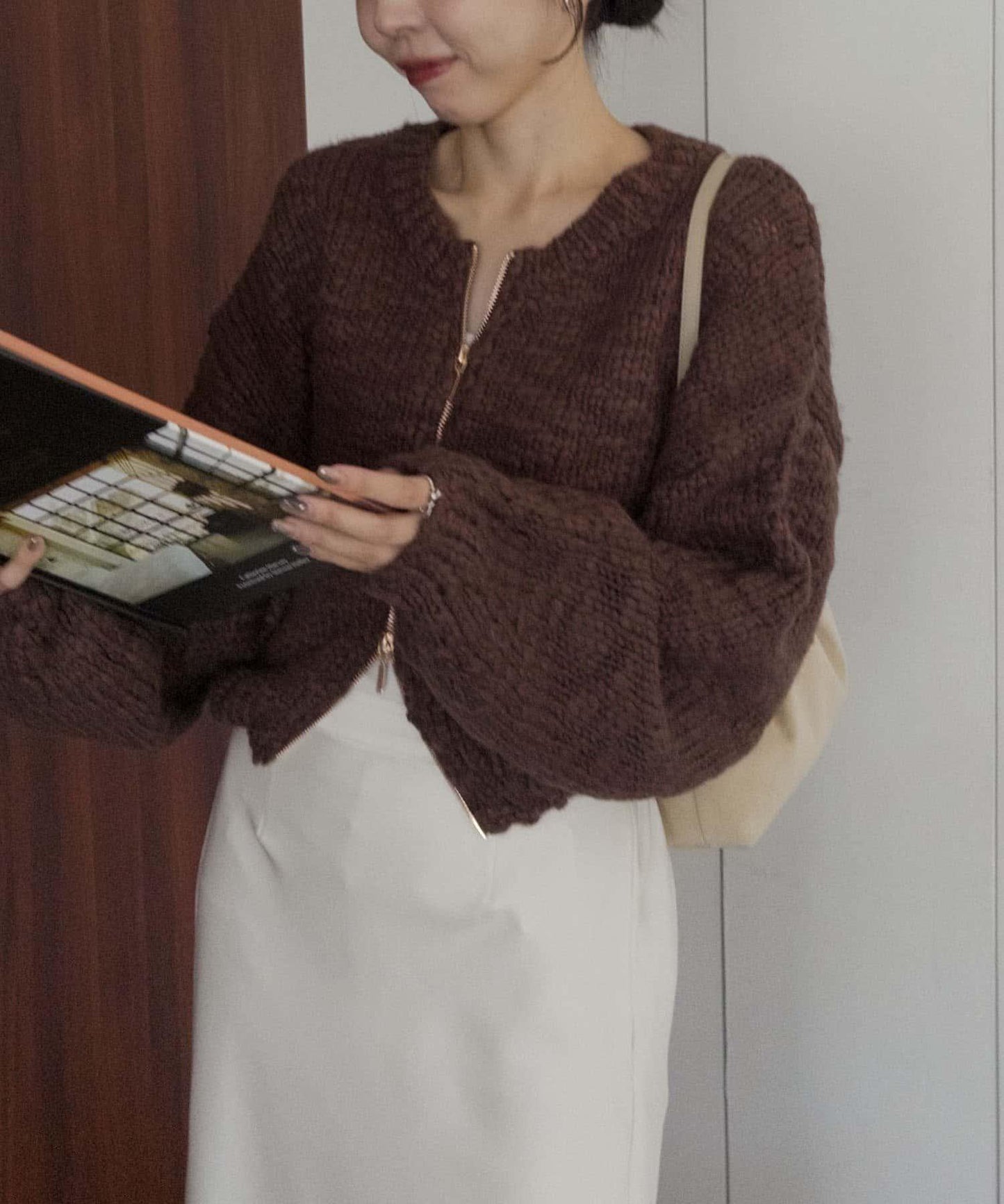 【LE'MAGE×gemeil聯名】粗紡拉鍊開衫