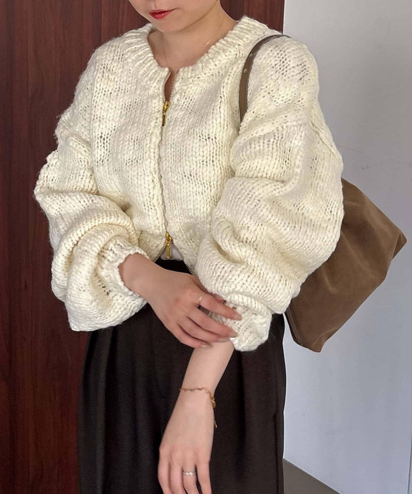 【LE'MAGE×gemeil聯名】粗紡拉鍊開衫