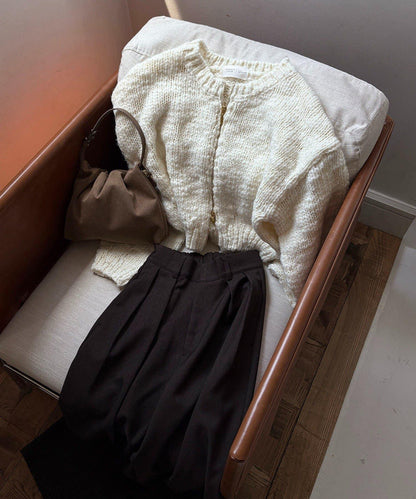 【LE'MAGE×gemeil聯名】粗紡拉鍊開衫