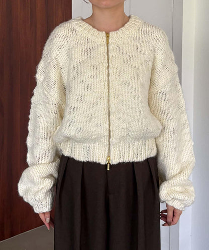 【LE'MAGE×gemeil聯名】粗紡拉鍊開衫