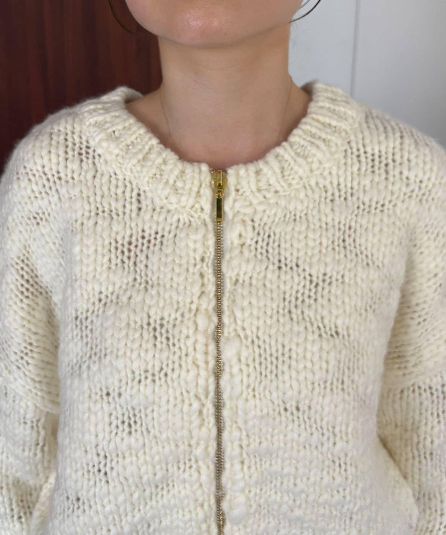 【LE'MAGE×gemeil聯名】粗紡拉鍊開衫