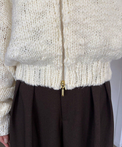 【LE'MAGE×gemeil聯名】粗紡拉鍊開衫