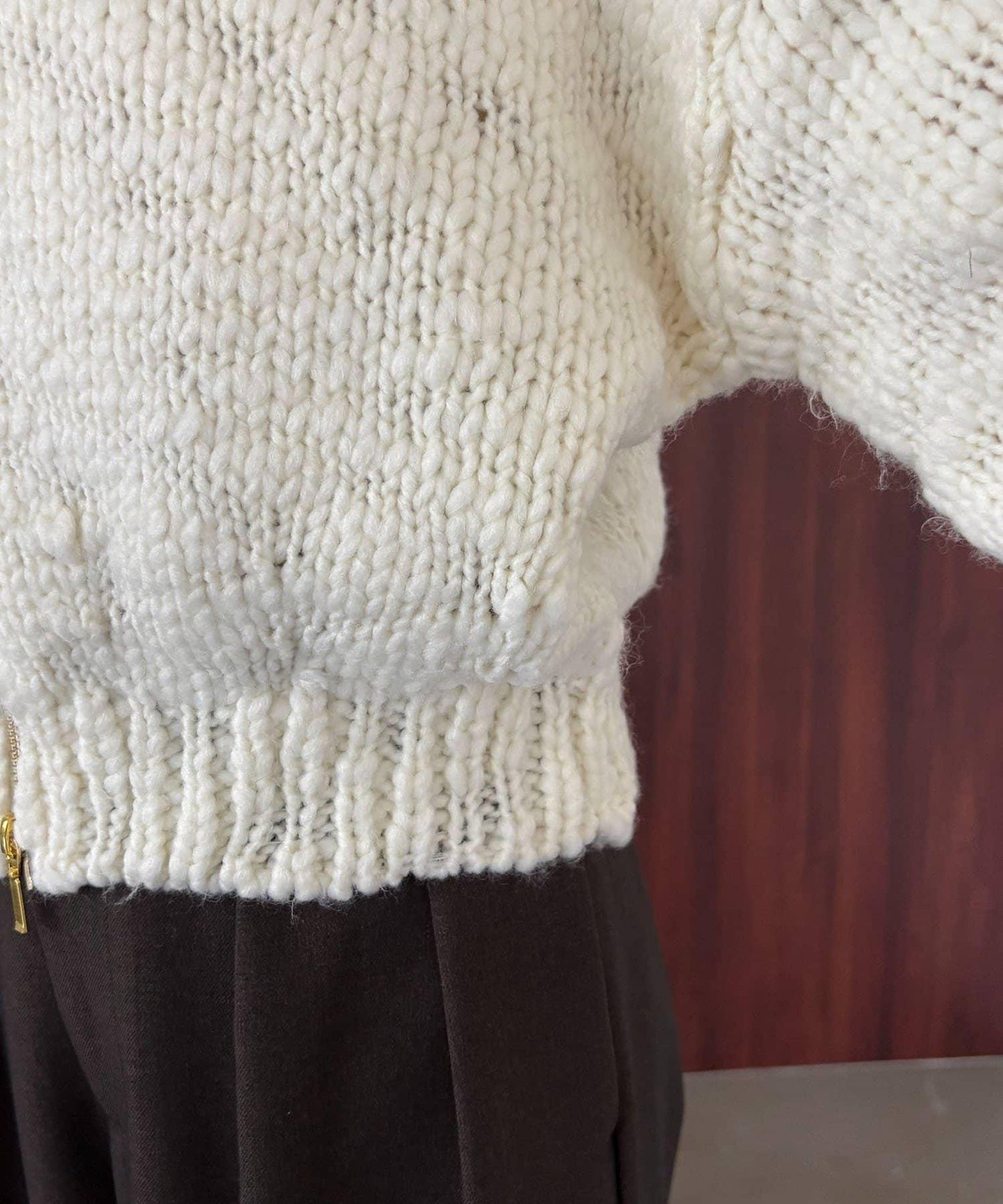 【LE'MAGE×gemeil聯名】粗紡拉鍊開衫