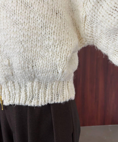 【LE'MAGE×gemeil聯名】粗紡拉鍊開衫