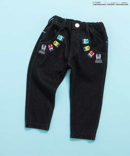【プラレール】刺繡針織牛仔褲