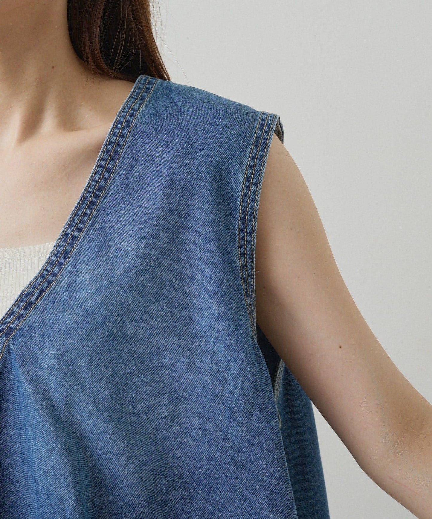 【套裝商品】牛仔喇叭袖上衣+休閒褲套裝