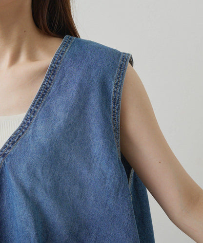 【套裝商品】牛仔喇叭袖上衣+休閒褲套裝