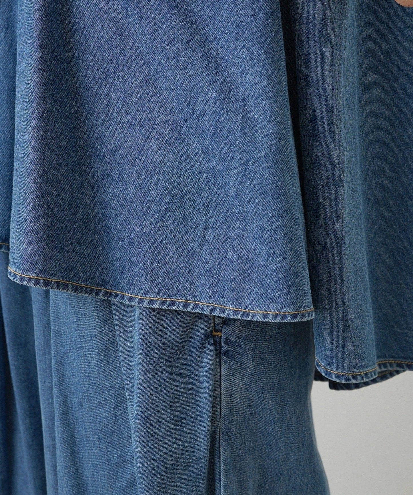 【套裝商品】牛仔喇叭袖上衣+休閒褲套裝