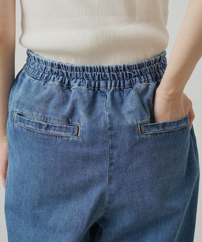 【套裝商品】牛仔喇叭袖上衣+休閒褲套裝