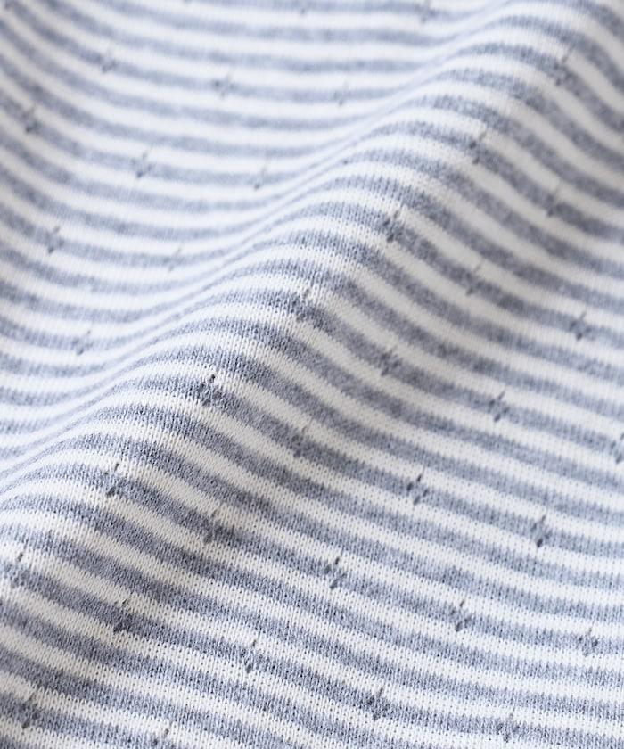 貝殼褶皺羅紋條紋長袖T恤