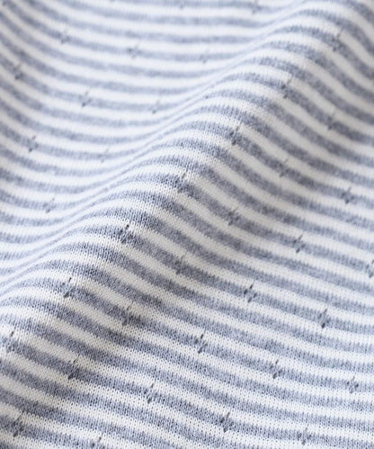 貝殼褶皺羅紋條紋長袖T恤