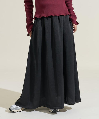 緞面休閒喇叭裙<套裝可搭配>