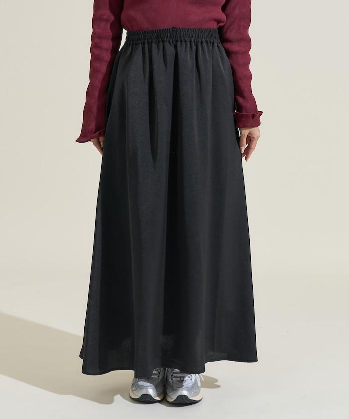 緞面休閒喇叭裙<套裝可搭配>