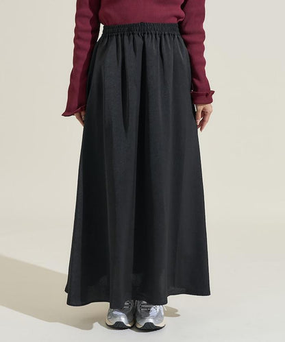 緞面休閒喇叭裙<套裝可搭配>