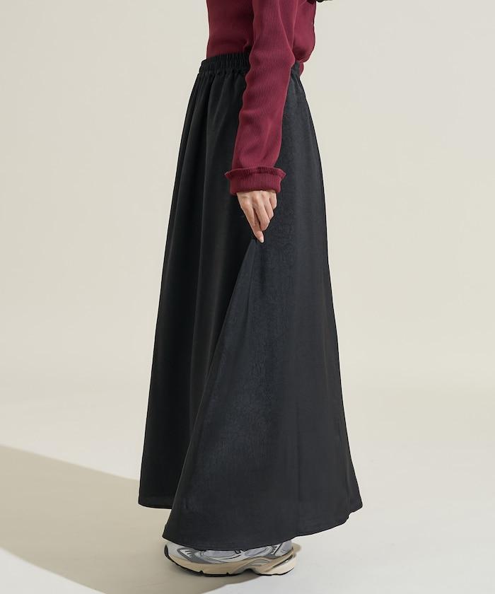 緞面休閒喇叭裙<套裝可搭配>