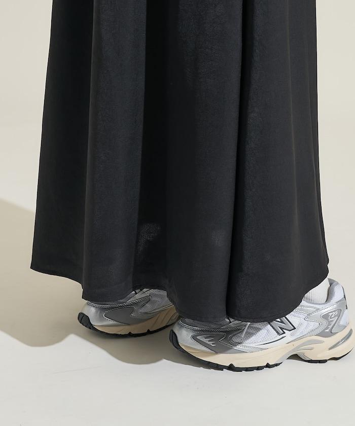 緞面休閒喇叭裙<套裝可搭配>