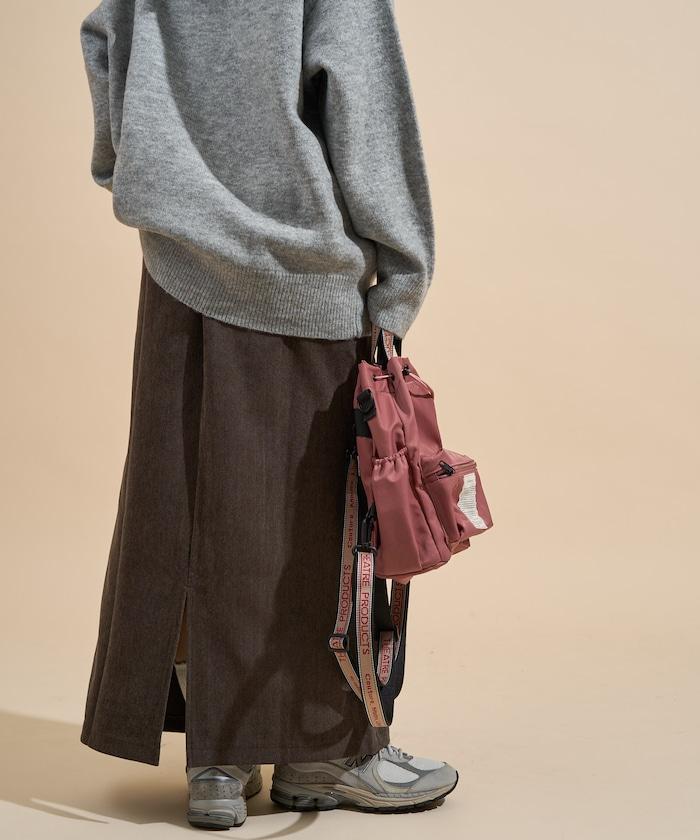 平紋燈芯絨半身裙/燈芯絨長款半身裙