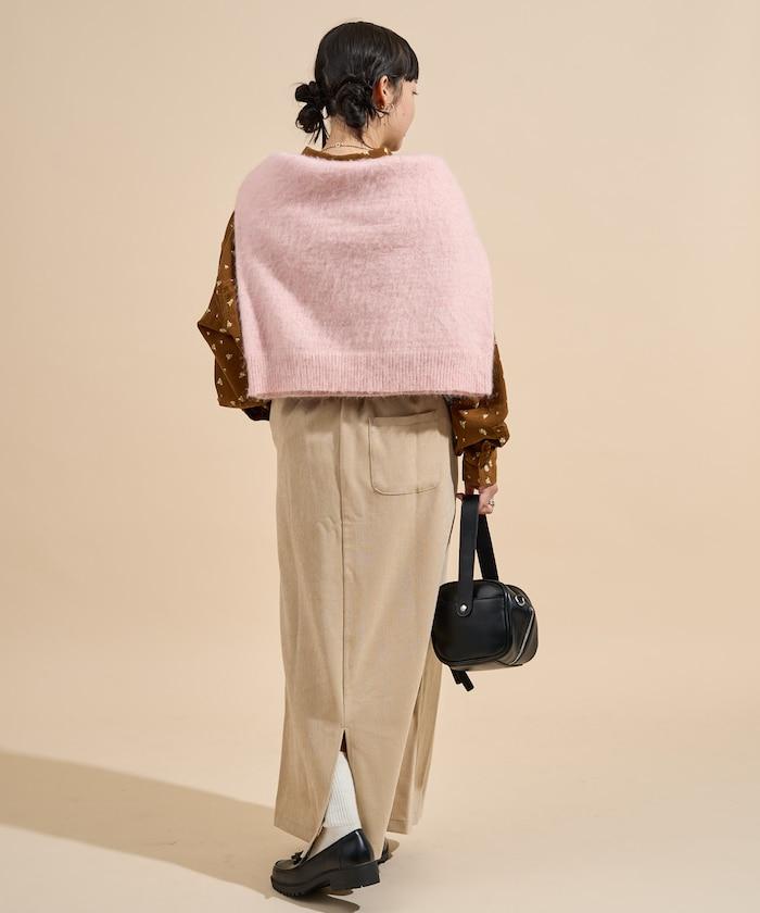 平紋燈芯絨半身裙/燈芯絨長款半身裙