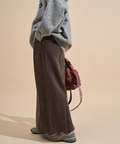 平紋燈芯絨半身裙/燈芯絨長款半身裙