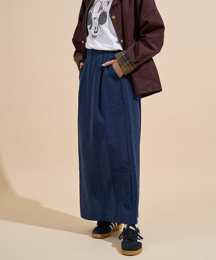 平紋燈芯絨半身裙/燈芯絨長款半身裙