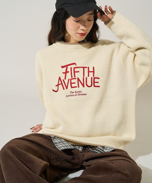 拼色logo刺繡針織衫