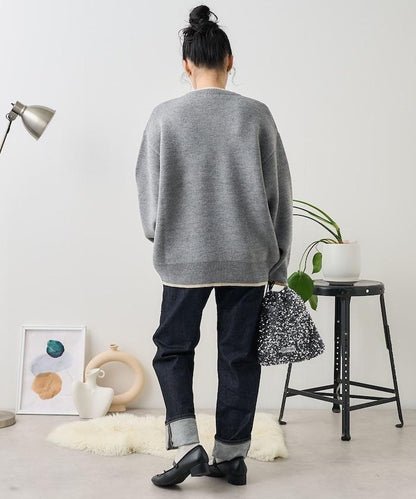 拼色logo刺繡針織衫