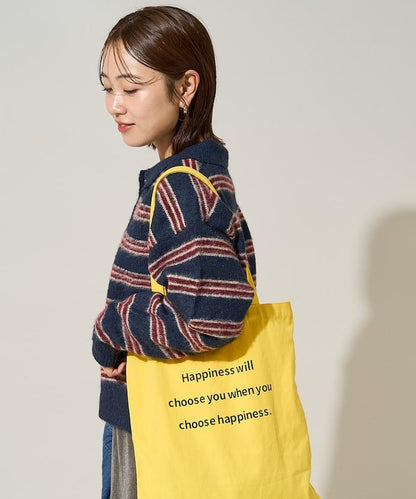 長毛多色條紋翻領針織衫