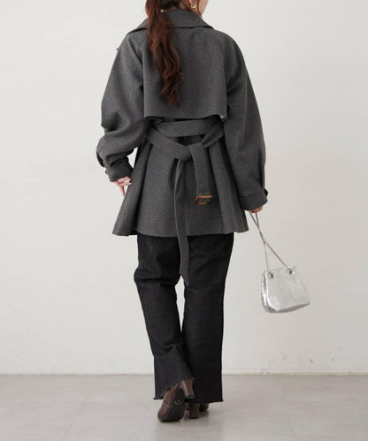 【2025AW】拼色中長款大衣