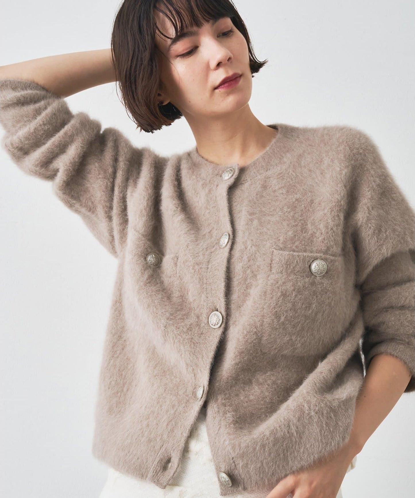 毛絨紐扣夾克