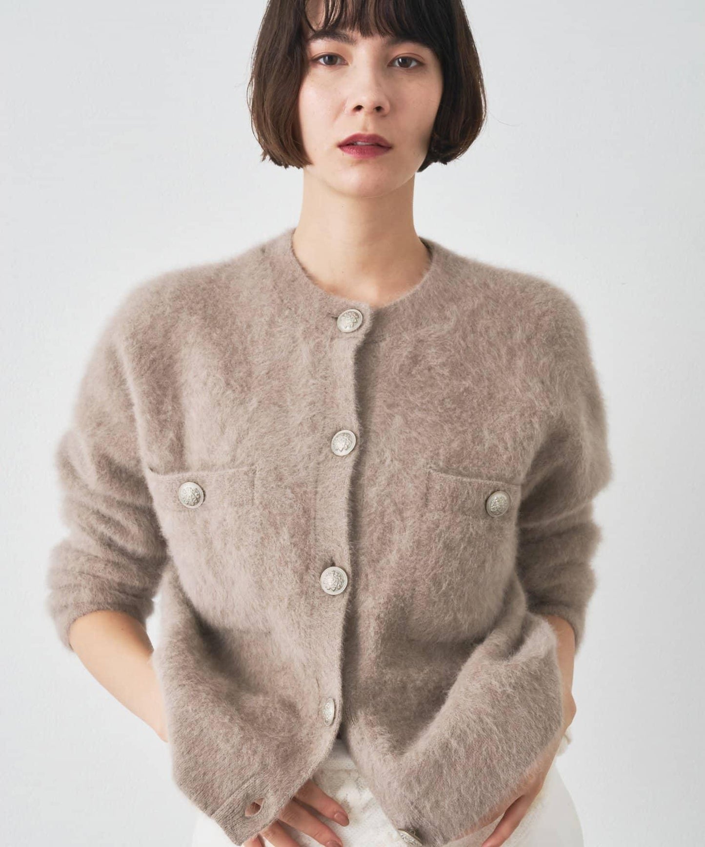 毛絨紐扣夾克