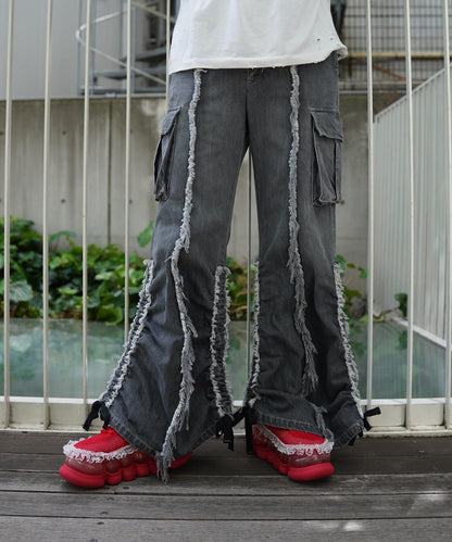 rurumu:/ルルムウ/【LHP限定】抽繩“黑色”牛仔褲